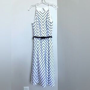 White House Black Market Chevron Patterned Midi Dress